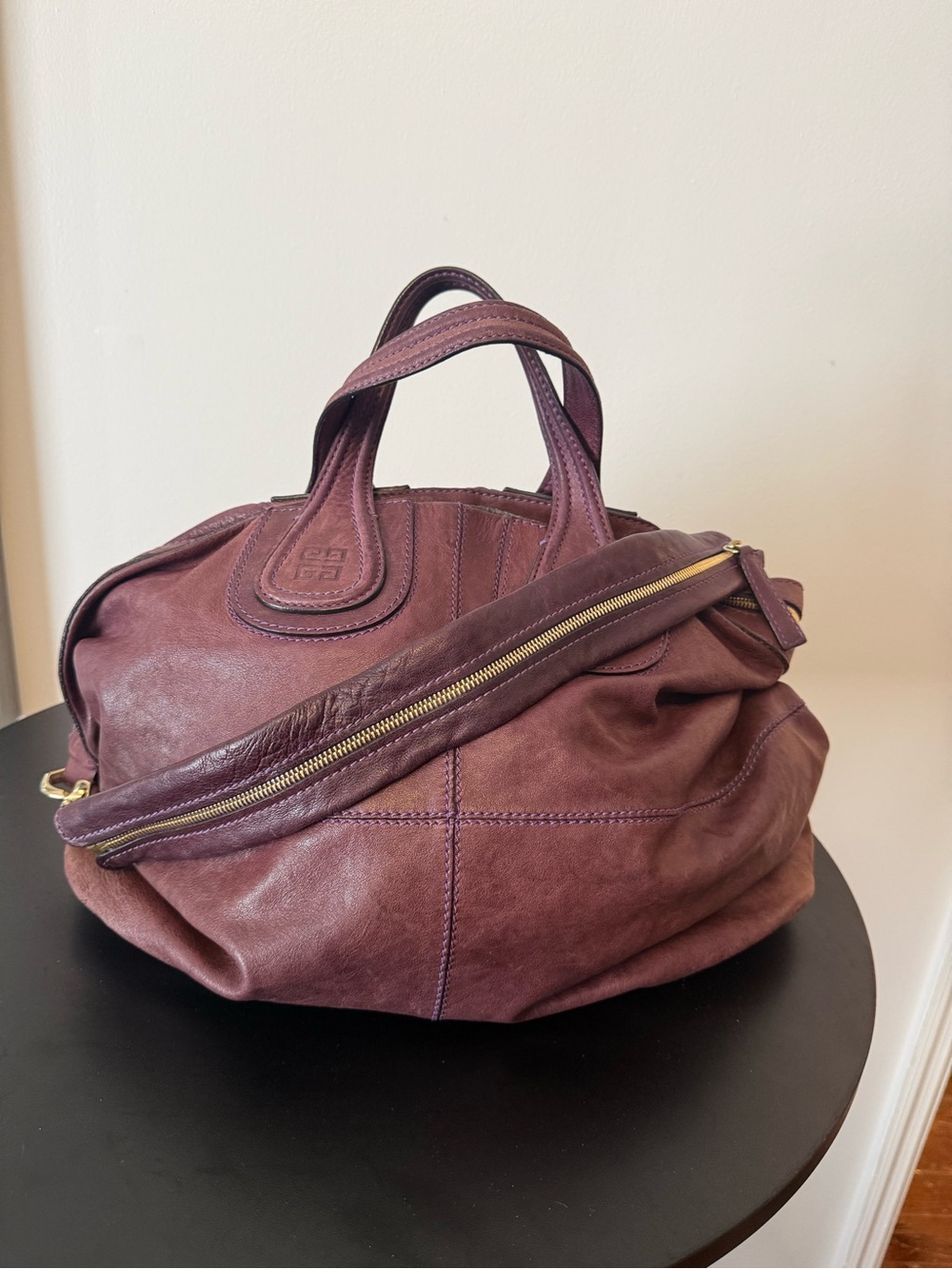 Y2K- Givenchy Large Nightingale Shoulder Bag – Eggplant Purple Leather